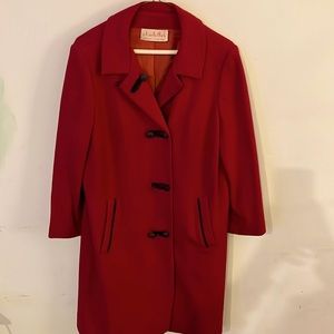 Charlottes Long Red Wool Coat